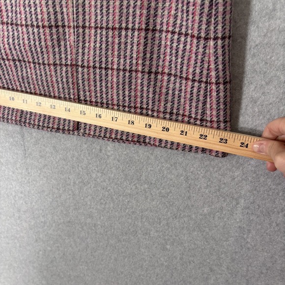 Boden Wool Tweed Skirt 10L Pink Purple Houndstooth British Academia Clueless - Picture 7 of 12